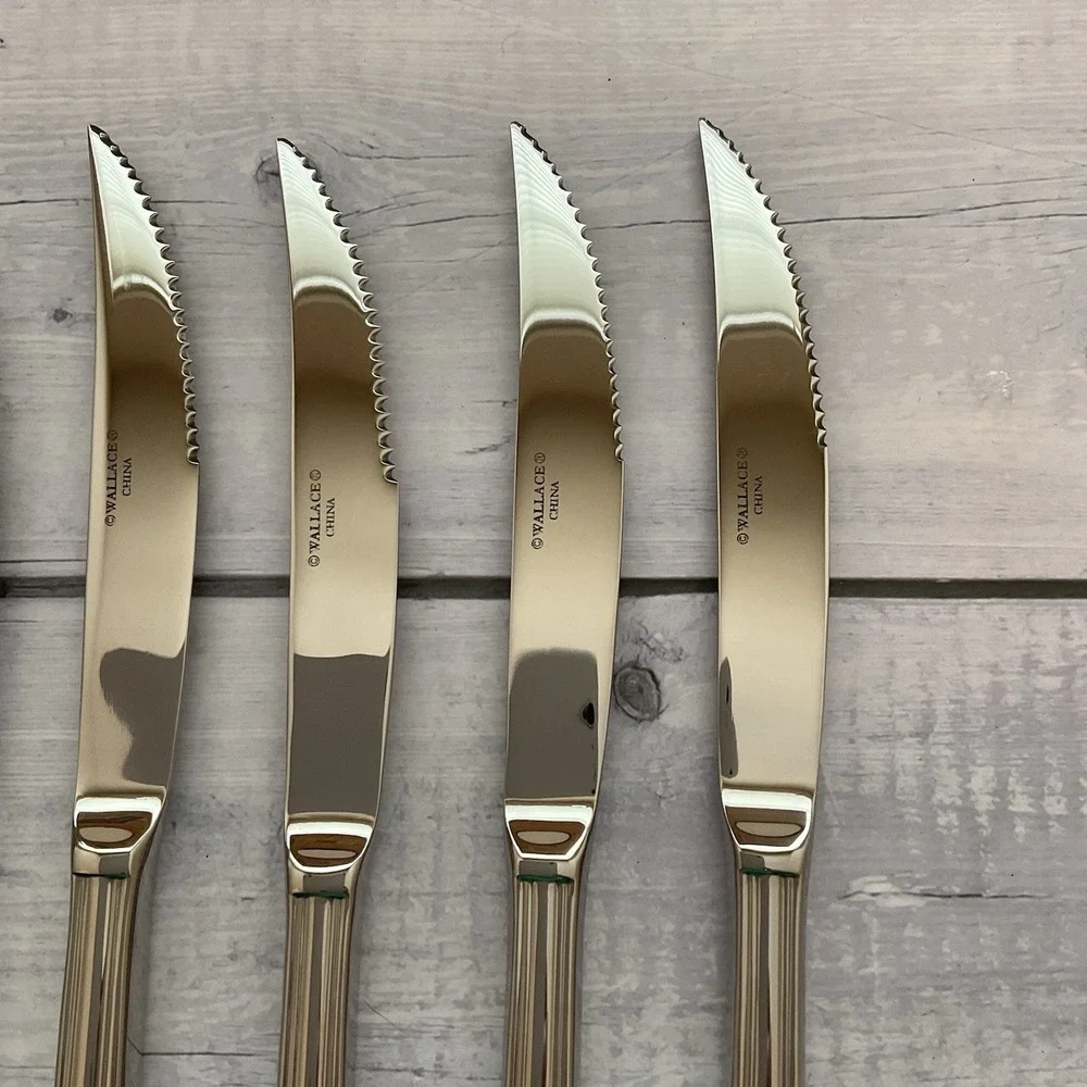 Wallace ARLINGTON‎ Steak Knives Set Of 6 Stainless Steel Flatware #4